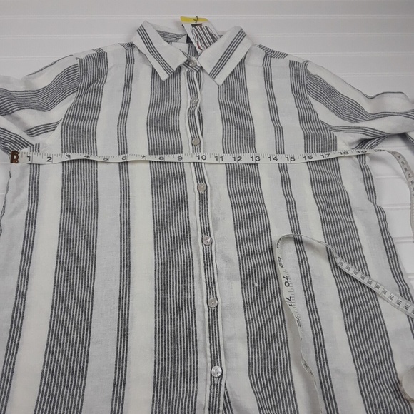 Orvis Ladies Women's Long Sleeve Button Front Linen Blend Top Shirt Size S - Picture 8 of 9